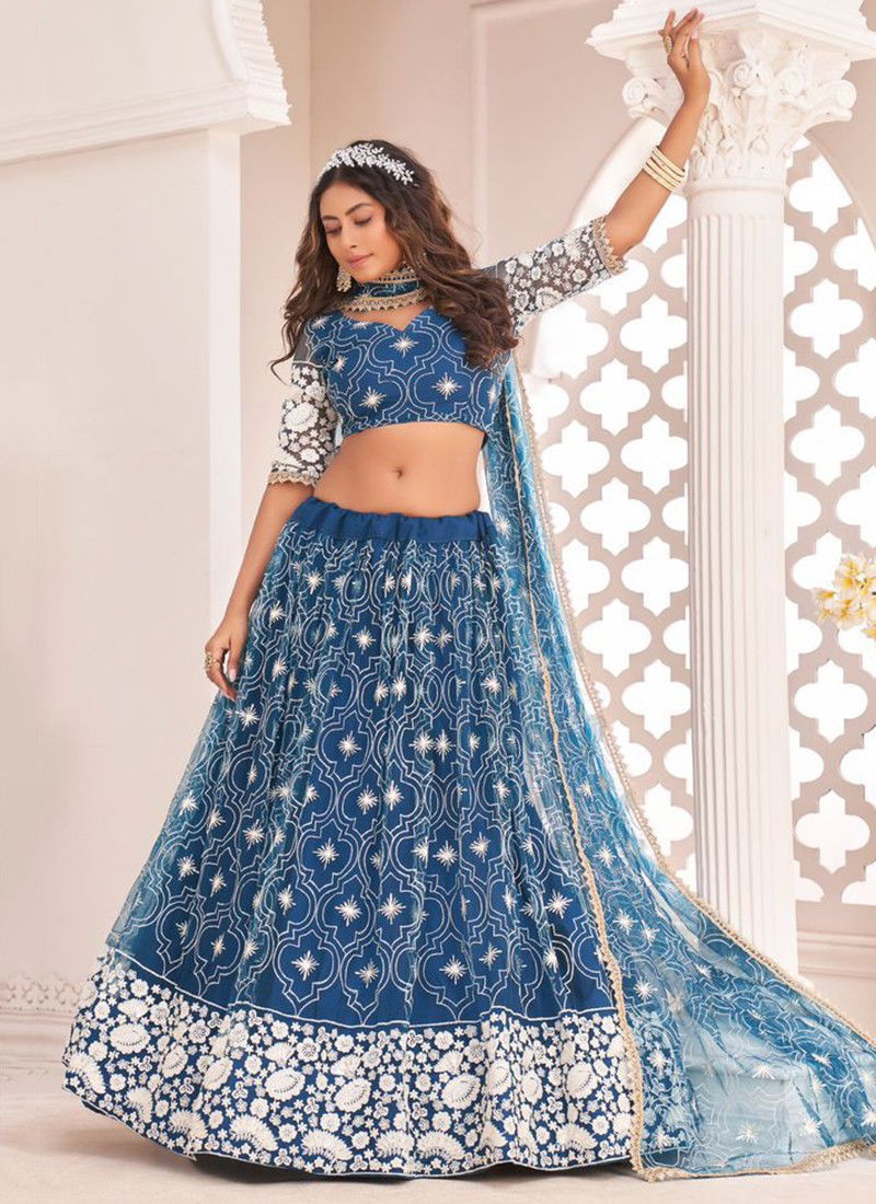 Blue Colour Kelaya Vol 4 Wholesale Designer Party Wear Lehenga Choli Catalog 2121