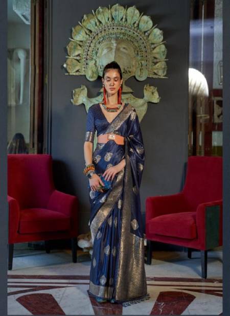 Blue Colour Kelsey Silk By Rajtex Designer Saree Catalog 29006