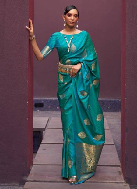Blue Colour Khushrat Silk Wedding Wear Wholesale Printed Sarees 266005