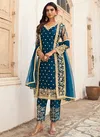 Blue Colour Khwaab FK Fashion Festive Wear Wholesale Designer Salwar Suits Catalog 1013 A