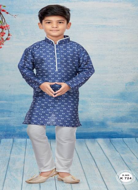 Blue Colour Kids Kurta Pajama And Indo Western Catalog K 724
