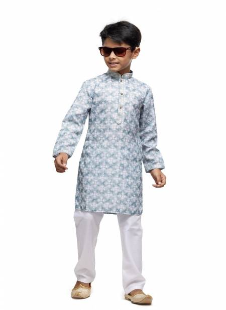 Blue Colour Kids Occasion Wear Designer Kurta Pajama Wholesale Shop In Surat 527
