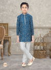 Blue Colour Kids Vol 5 Boys Wear Kurta Pajama And Indo Western Catalog K 752