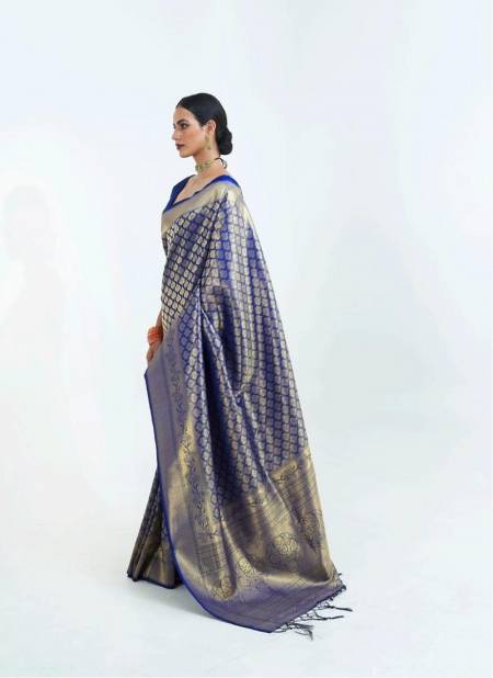 Blue Colour Kumbhi Silk 123004 Colours By Rajtex Wedding Wear Sarees Wholesale Online 123004 E