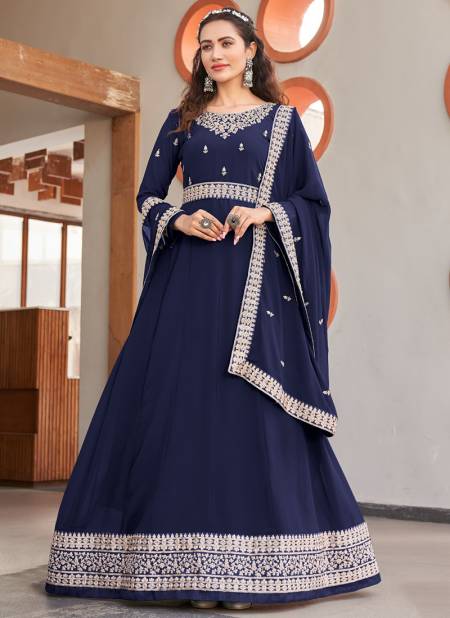 Blue Colour Liya Alfaaz 1001 Colors Gown Catalog 1001 C