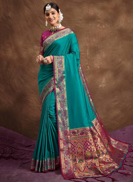 Blue Colour Mayuri Silk By Sangam 1001 To 1006 Banarasi Silk Sarees Catalog 1003