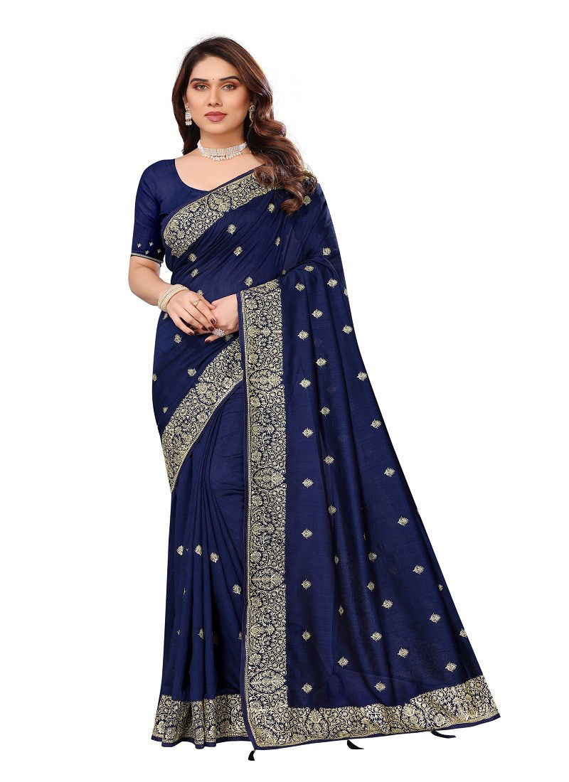 Blue Colour Mouni By Utsav Nari Vichitra Blooming Jari Embroidery Wedding Wholesale Sarees Manufacturers 2324