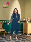Blue Colour Mubarak Vol 3 By Lavika Velvet Embroidery Kurti Bottom With Dupatta Catalog 1012