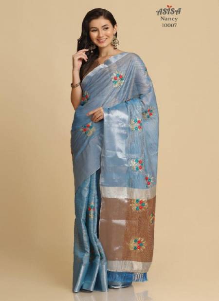 Blue Colour Nancy By Asisa Designer saree catalog 10007
