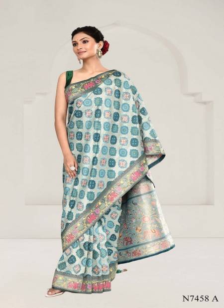 Blue Colour Narayani Silk By Mahotsav Daily Wear Saree Orders In India N7458A