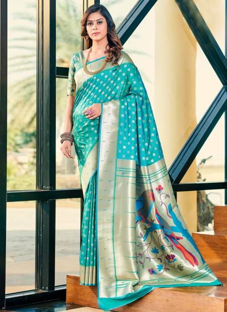 Blue Colour Naysha Paithani Rajpath Festive Wear Wholesale Silk Sarees Catalog 117005