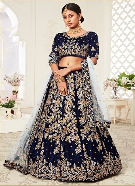 Blue Colour Neo Traditionl Vol 2 By Zeel Clothing Wedding Lehenga Choli Orders In India 7707