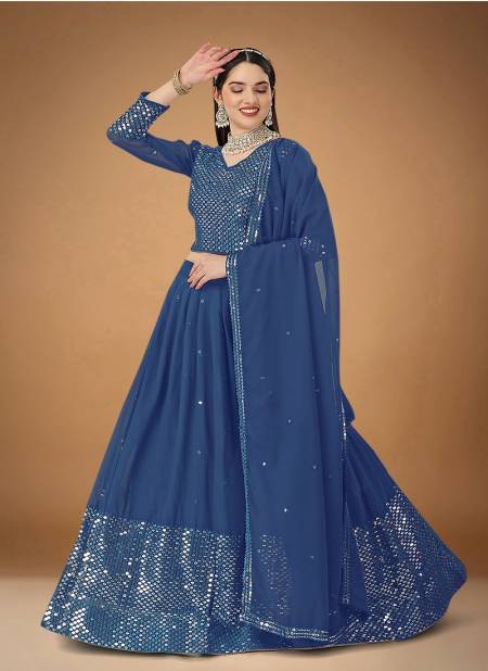 Blue Colour Noor By Biva 20011 To 20020 Party Wear Lehenga Choli Catalog 20014