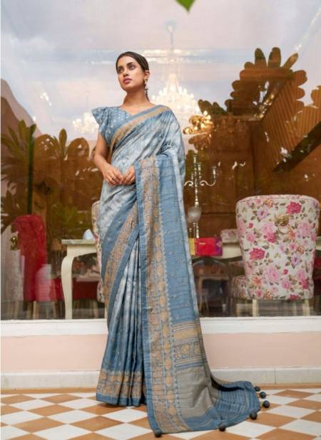 Blue Colour Paathsala By Rewaa Khadi Silk Saree Wholesale Price In Surat R204