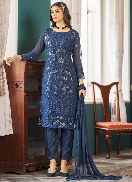 Blue Colour Pakiza FK Fashion 2021 To 2026 Georgette Salwar Suits Catalog 2022