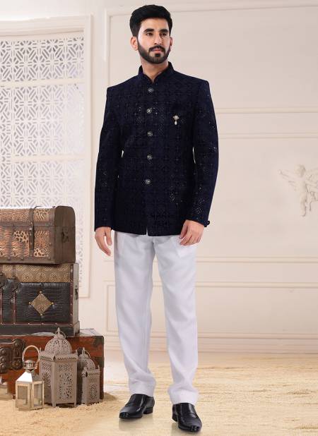 Blue Colour Party Wear Mens Wholesale Jodhpuri Suit Catalog 1830