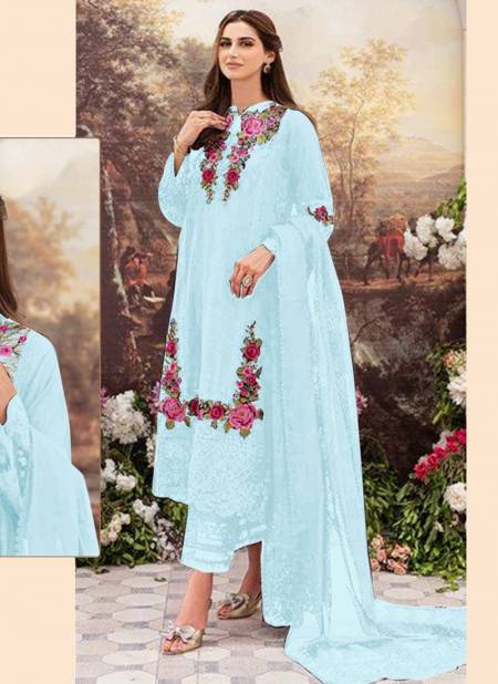 Blue Colour R 528 NX Georgette Wholesale Pakistani Salwar Suit 528 L