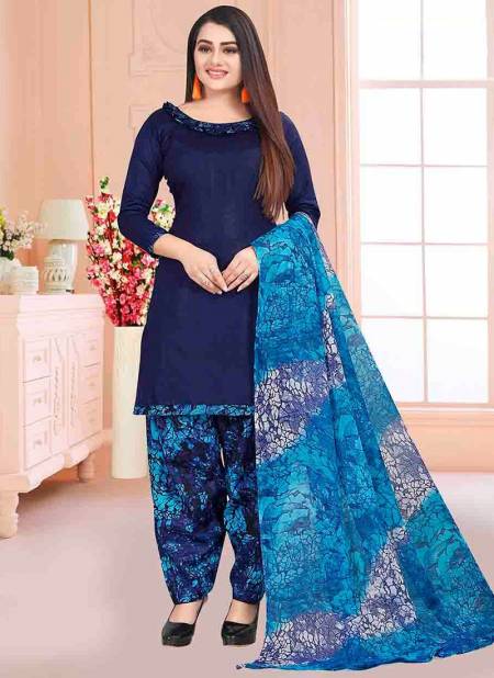 Blue Colour Rajnandini Daily Wear Wholesale Cotton Dress Material 3852