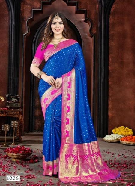 Blue Colour Rani Sahiba By Bunawat Silk Wedding Ladies Sarees Wholesale Market In Surat 1006