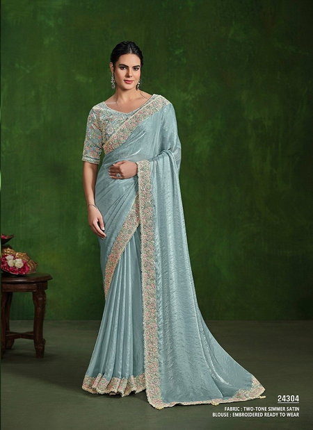 Blue Colour Ranjhana Mohmanthan By Mahotsav Designer Wedding Wear Online Saree Wholesale 24304