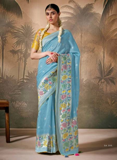 Blue Colour Rasm By Kimora Munga Silk Weddding Wear Saree Suppliers In India SA 305