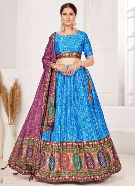 Blue Colour Resham Wedding Wear Wholesale Designer Lehenga Choli 1033