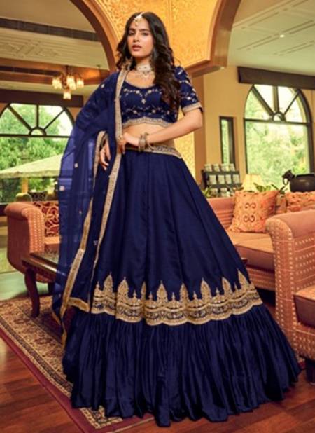 Blue Colour Royal Wedding Wear Wholesale Designer Lehenga Choli 1401