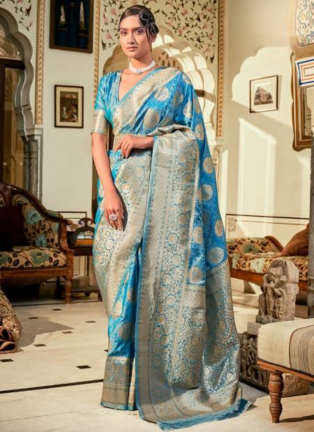Blue Colour Rozy Silk Rajpath Colours Wholesale Banarasi Silk Sarees Catalog 108005