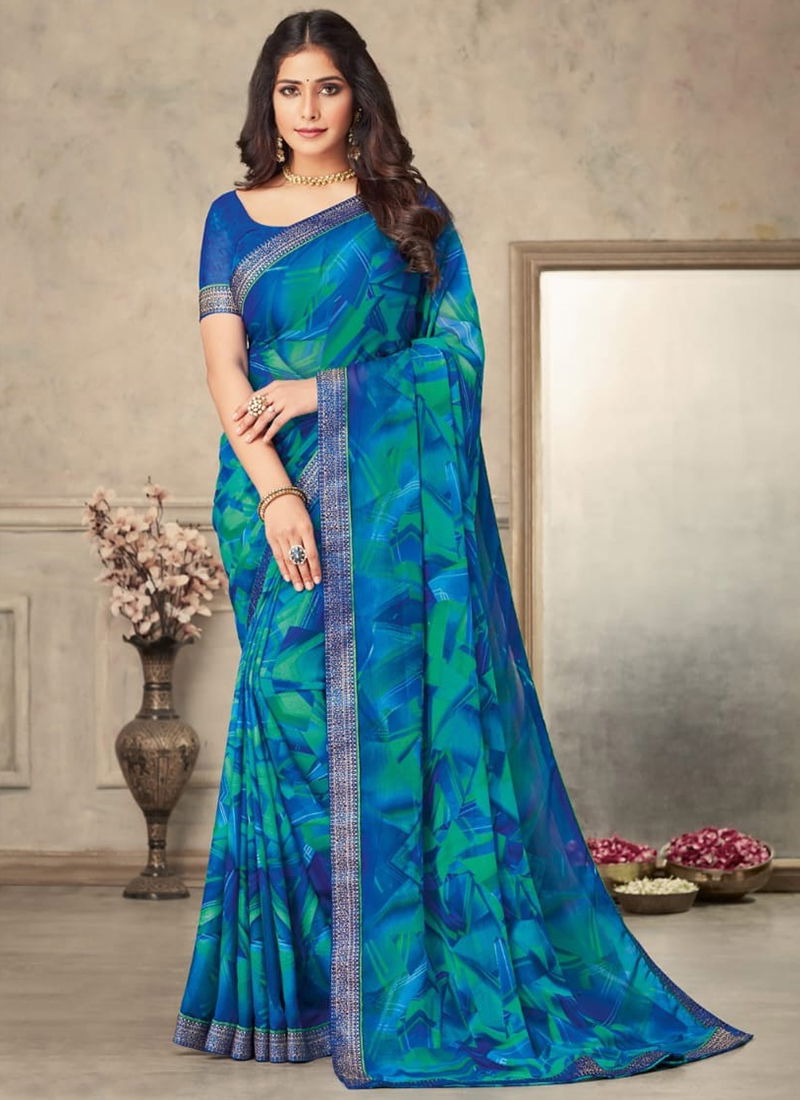 Blue Colour Ruchi Savera Wholesale Printed Sarees Catalog 13302 B