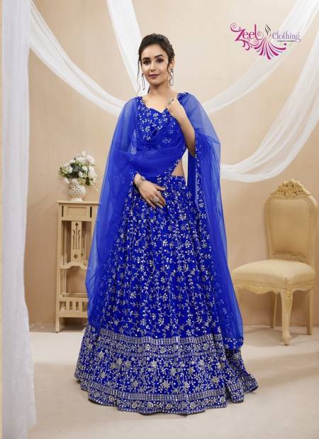 Blue Colour Ruhana Vol1 By Zeel 401 To 406 Series Wholesale Party Wear Lehenga Choli Manufacturers 401 Catalog