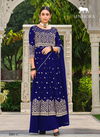 Blue Colour Rumana By Senhora Faux Georgette Designer Salwar Kameez Catalog 3001 C