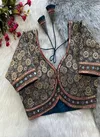 Rk Blouse Blue Colour Sabyasachi Style Velvet Bridal Handwork Blouse Catalog C