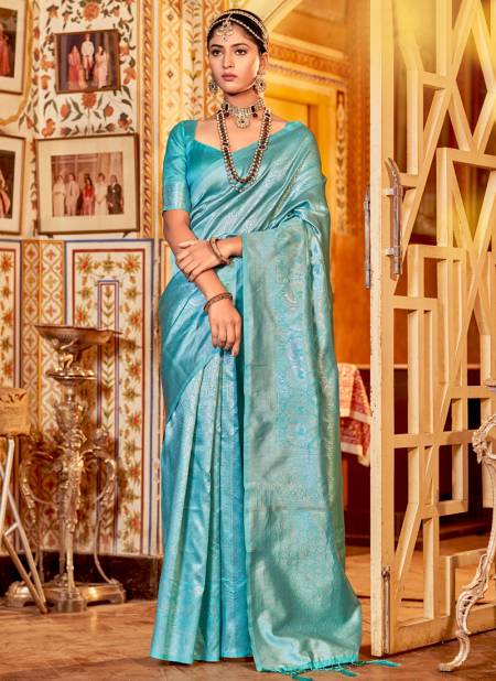Blue Colour Sailja The Fabrica Wedding Wear Wholesale Silk Sarees Catalog 11001
