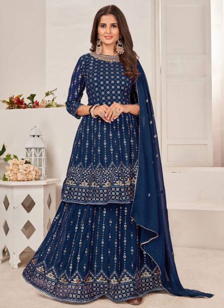 Blue Colour Saira Colors Wholesale Wedding Wear Salwar Suits Catalog 1003