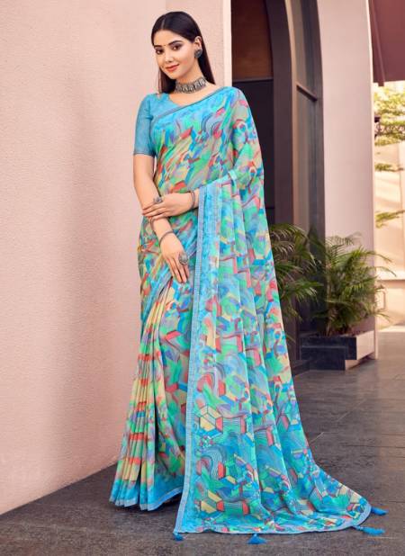 Blue Colour Savya By Ruchi 22801 A To 22806 B Daily Wear Saree Catalog 22801 A