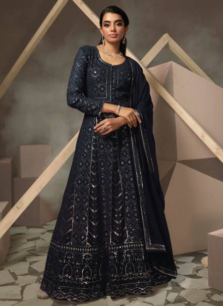 Blue Colour Shaheen Fiona Wedding Wear Wholesale Designer Gown Catalog 51394