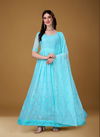 Blue Colour Shreeja By Biva Gown Catalog 7002