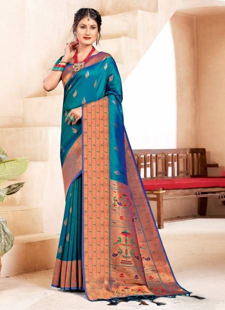 Blue Colour Shubhmangal By Sangam Wedding Saree Catalog 1002