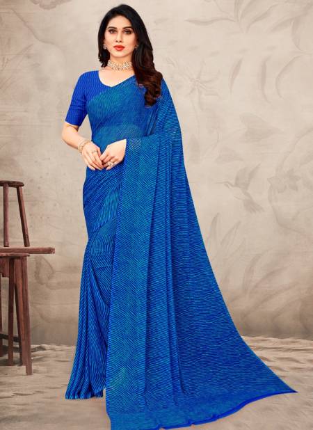 Blue Colour Star Chiffon 109th Edition By Ruchi Daily Wear Saree Catalog 24306 F