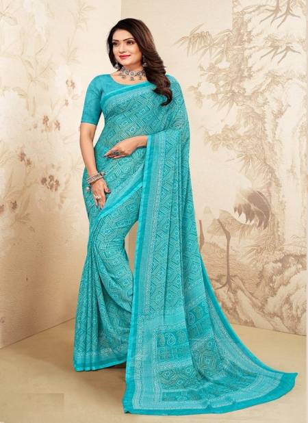 Blue Colour Star Chiffon 97th Edition By Ruchi Daily Wear Saree Catalog 22101 B