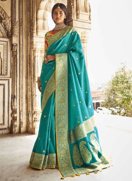 Blue Colour Sunehri Paithani Wholesale Designer Silk Sarees Catalog 1385
