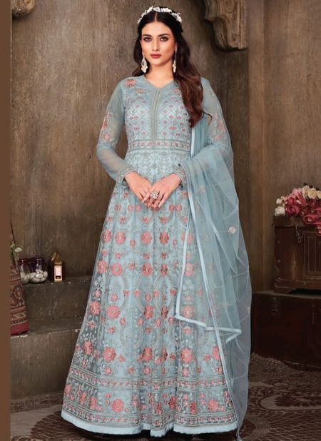 Blue Colour Swagat 629 Colors Gown Catalog 629 B Catalog