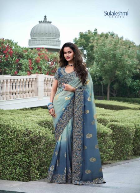 Blue Colour The Wedding Saga By Sulakshmi Tissue Silk Saree Wholesale Shop In Surat 8404