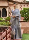 Blue Colour Sulekha By Trirath Tussar Silk Designer Sarees Suppliers In Surat TR 10504