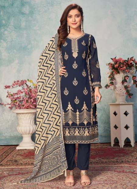 Blue Colour Twisha Vol 23 Festive Wear Wholesale Georgette Salwar Suit Catalog 2313