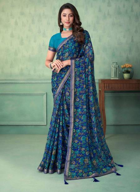 Blue Colour Vaani Vol 3 By Ruchi Daily Wear Saree Catalog 23902 A