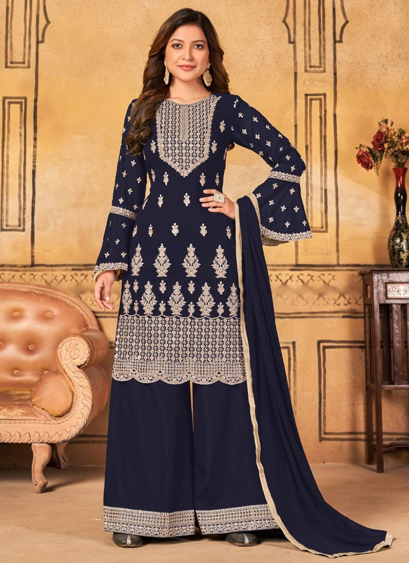 Blue Colour Vaani Vol 32 Festive Wear Wholesale Georgette Suits 323