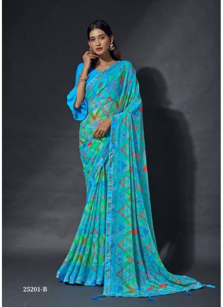 Blue Colour Vanilla By Ruchi Daily Wear Saree Catalog 25101 B