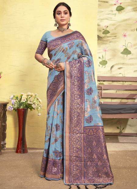 Blue Colour Vasu Pujya Vol 4 Function Wear Wholesale Cotton Sarees 3010