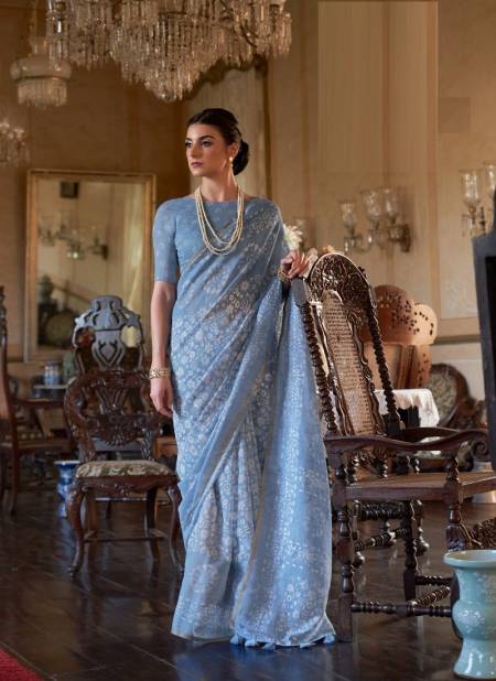 Blue Colour Vasundhara R 672 By Rewaa Cotton Saree Catalog 678
